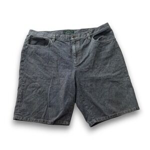 Lauren Ralph Lauren Hickory Stripe Denim Shorts Blue White Womens 16 Railroad